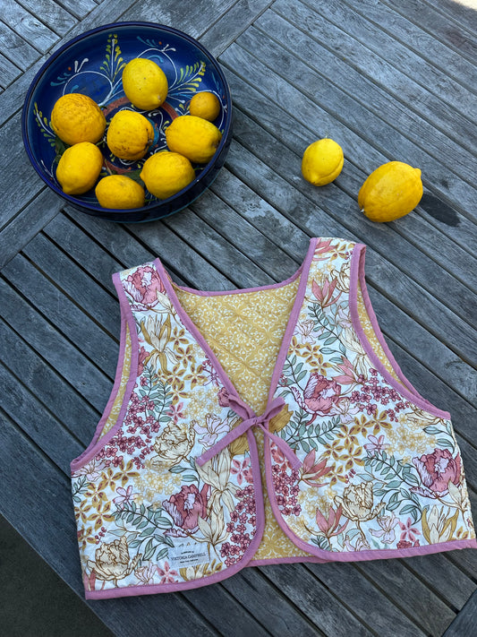 "Spring Bloom" Crop Vest reversible