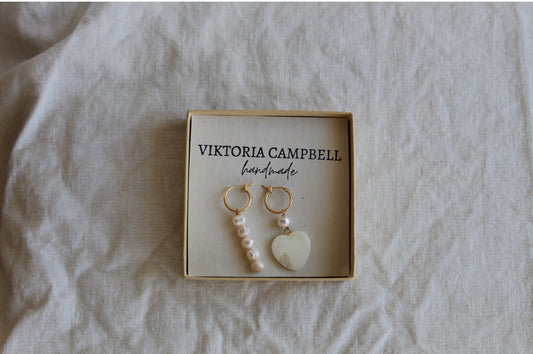 Earrings "Pearl Heart"